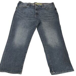 Lee Straight Relaxed Fit Jeans Mens 48x30 Extreme Motion Flex Waist Dark Wash
